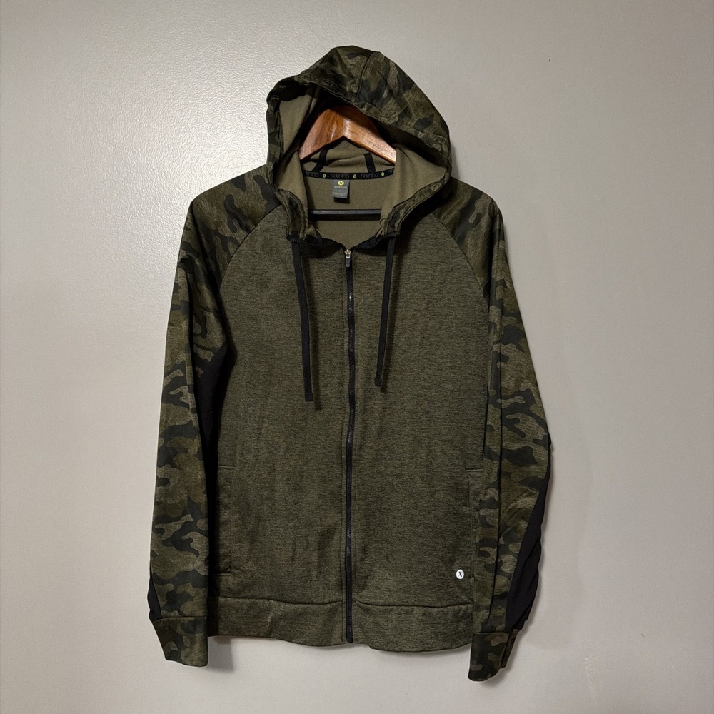 Xersion Zip Funnel Hoodie Camo Medium Athletic Track